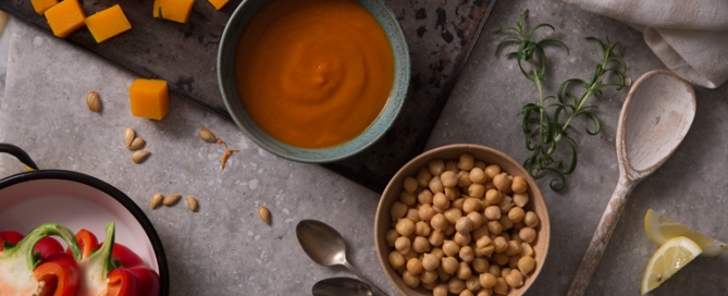 Recipe : Butternut squash, red pepper, chickpea and rosemary