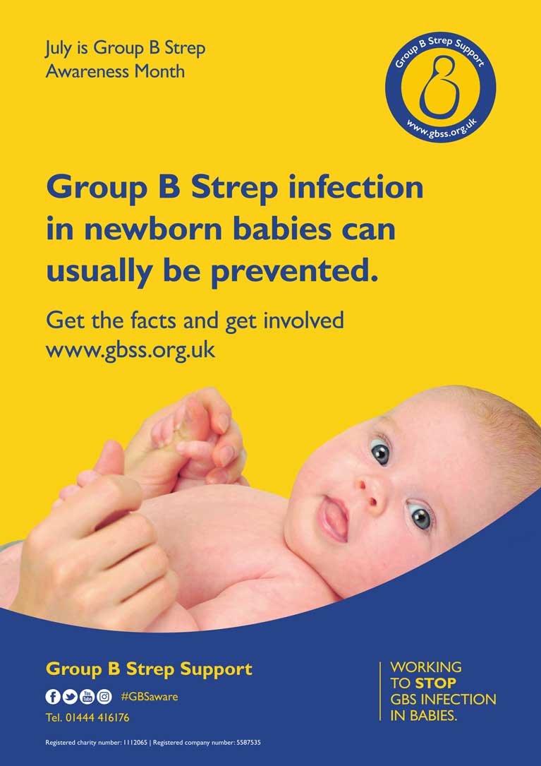 July is Group B Strep Awareness Month, and we want to make more families and health professionals #GBSaware. It’s a great opportunity to raise vital awareness of group B Strep and continue the fight to stop group B Strep infection in babies. 